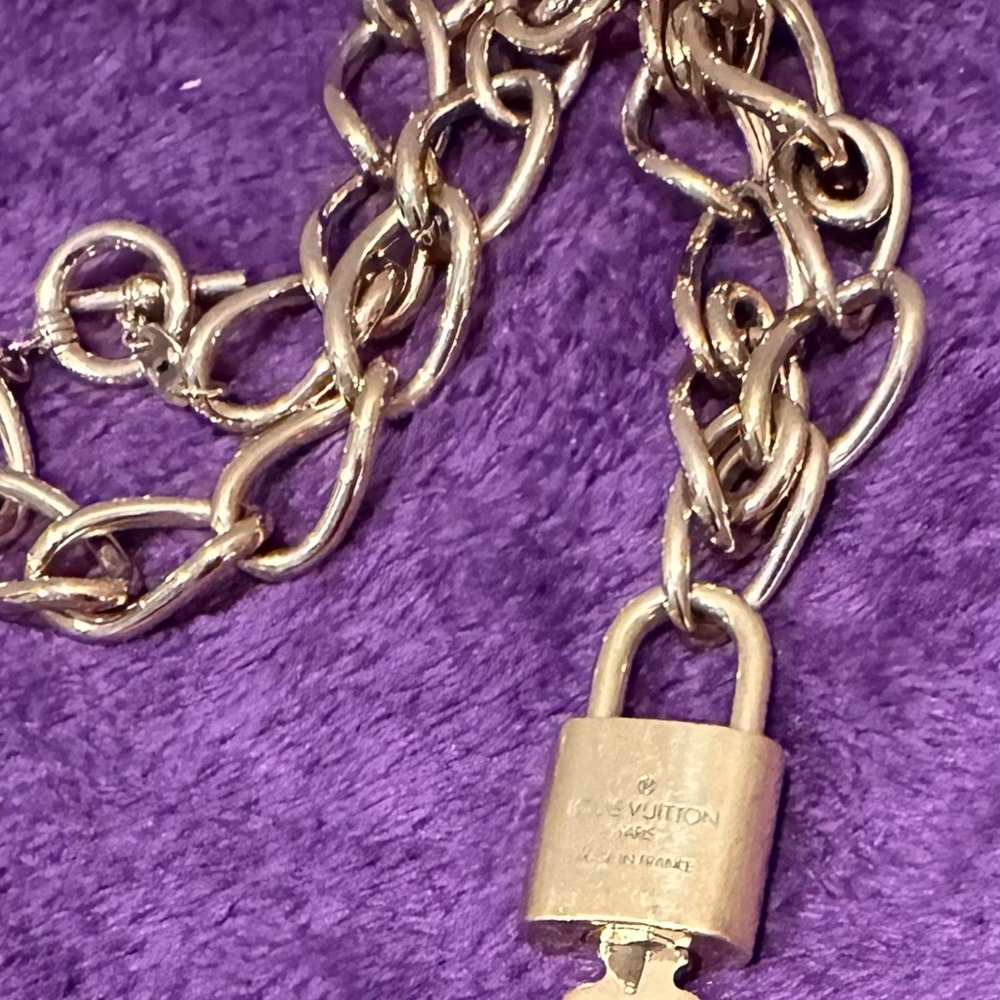 Gold Chain Necklace with Padlock by Louis Vuitton